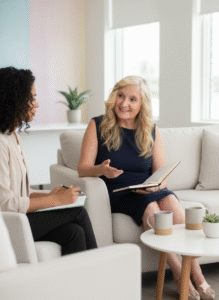 Coaching session pose Adams Helen