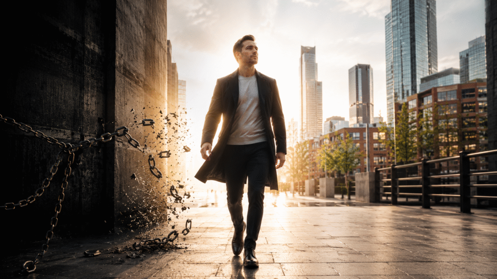 Manchester entrepreneur experiencing personal transformation and overcoming limiting beliefs through mindset growth.